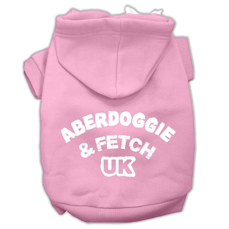 Aberdoggie UK Screenprint Pet Hoodies Light Pink Size XS